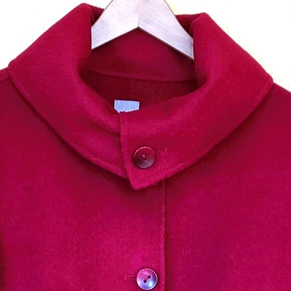 J. Jill Wool Blend Long Coat Red Size Large - Picture 6 of 13